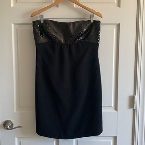 NWT Women’s Petite Strapless Black & Sequin Cocktail Dress